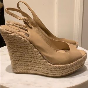 Jimmy choo wedges tan nude